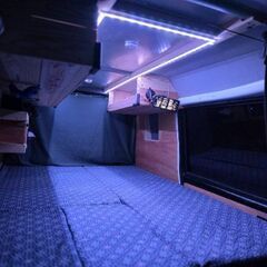 軽バンキャンパー　キャンピングカー　車中泊仕様 　2人用　断熱　電装付きの画像