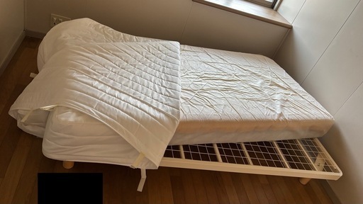 ?福岡市内配送設置対応?  美品✨　シングル　無印良品　脚付マットレス　ポケットコイル　洗えるカバー　