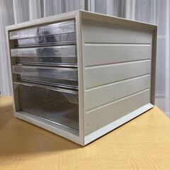 A4レターケース③　引き出し　４段　ホワイト（3/4）の画像