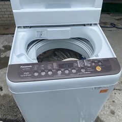 NO B395🌈福岡市内配送設置無料✨🌈パナソニック 全自動洗濯機 洗濯 7kg つけおきコース搭載 バスポンプ内蔵 ブラウン NA-F70PB12-T 2019年の画像