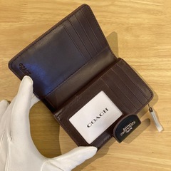 コーチ　シグネチャーブラック2つ折財布D①【新品未使用】の画像