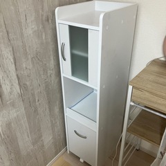 LOWYA 白い食器棚 キッチン収納 隙間収納