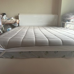 ニトリダブルベッドフレーム　収納付き　ロータイプ　コンセント付　引き取りか着払いの画像