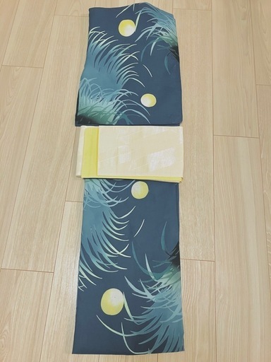 手縫いの浴衣と帯のセット