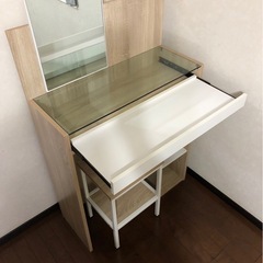  LOWYA ドレッサー ミラースタンド 椅子付き の画像