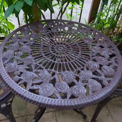 ガーデンチェア　ガーデンテーブル　ブラウン　茶色　ガーデンファニチャー　鋳物の画像