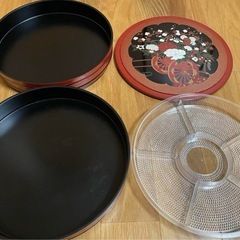 【未使用】昭和レトロ 寿司桶セット／山中塗／送料込みの画像