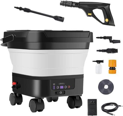 高圧洗浄機⭐️コードレス 13L バケツ一体型 充電式 バッテリー式 PSE認証