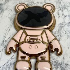 宇宙服クマ型 スマホスタンド シールタイプ(未使用)の画像