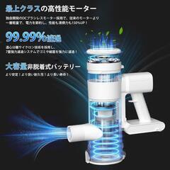掃除機❣️コードレス 45000Pa超強力吸引 完全自立式 緑LEDライト 軽量の画像