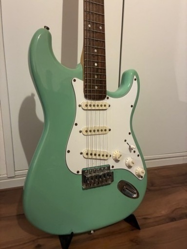 【美品】PLAYTECH エレキギター　ミントグリーン エレキギター ミントグリーン 3ピックアップ playtech ソフトケース付