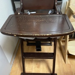 #89【運搬可】ベビーチェア　ダークブラウン　の画像