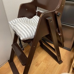 #89【運搬可】ベビーチェア　ダークブラウン　の画像