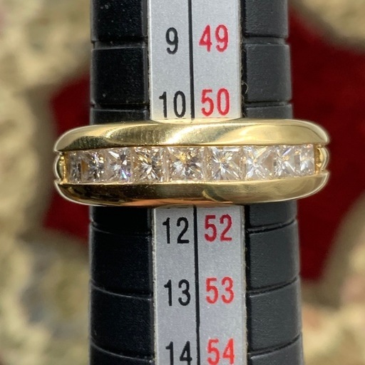 K18 ハーフエタニティ　1ct　リング　9.1g 約11号