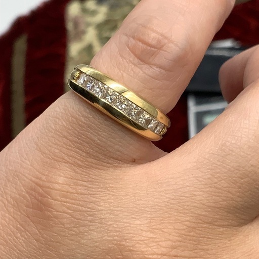 K18 ハーフエタニティ　1ct　リング　9.1g 約11号