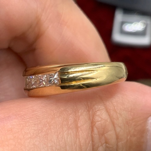 K18 ハーフエタニティ　1ct　リング　9.1g 約11号