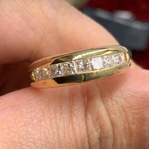 K18 ハーフエタニティ　1ct　リング　9.1g 約11号