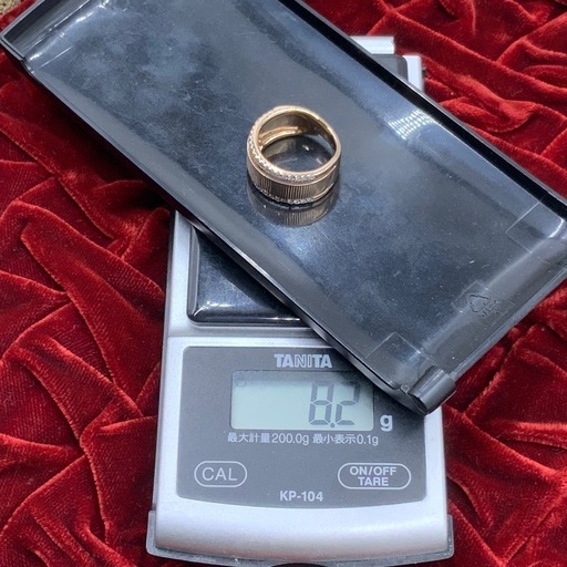 K18PG ピンクゴールド　ダイヤリング　8.2g 約10.5号　 0.45ct