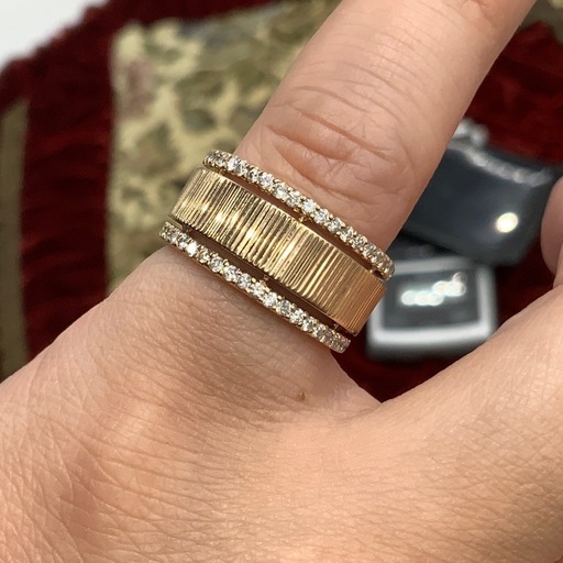 K18PG ピンクゴールド　ダイヤリング　8.2g 約10.5号　 0.45ct