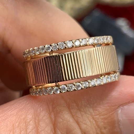 K18PG ピンクゴールド　ダイヤリング　8.2g 約10.5号　 0.45ct