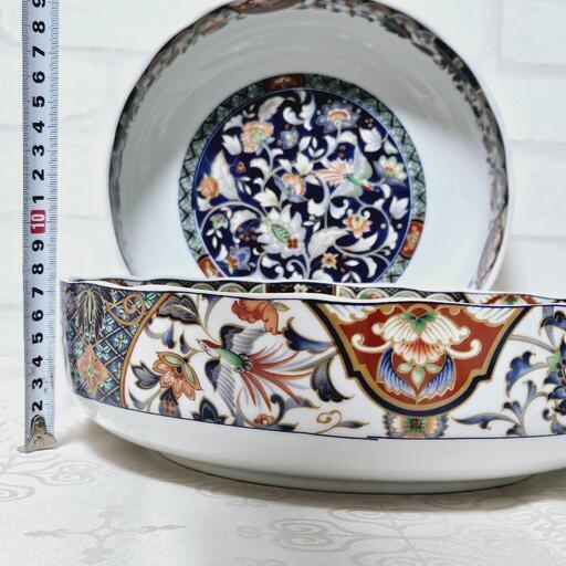 九谷焼　大皿　大鉢　昭和当時物　未使用 50119】九谷焼 大皿 明治/ Kuntani L size Plate / Meiji Era