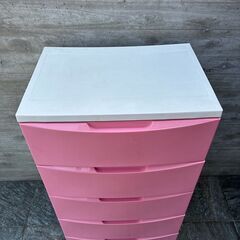 🌟アイリスオーヤマ🌟 5段‼️チェスト 収納ケース ピンクの画像