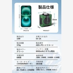腰掛け扇風機 冷却プレート付き 携帯扇風機 扇風機 空調服 作業服 冷却 腰掛けの画像