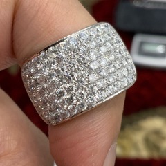 Pt900 パヴェダイヤ　リング　3ct 11.6g 約11.5号　鑑別書付の画像