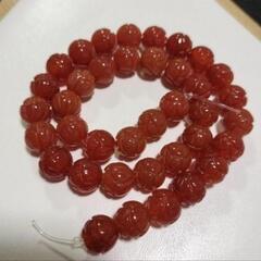 天然石 蓮 彫り物  レッドアゲート 連材の画像