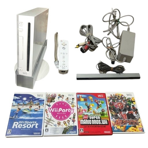 wii 本体セット　ソフト４個セット　動作確認済み　初期化済み