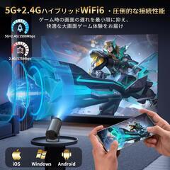 プロジェクター 家庭用 高画質【270°回転・AndroidTV搭載・4K対応】の画像