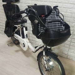 🌸美品🌈大容量8🌸室内保管🌼パナソニック ⚪️ギュット　🌸子供乗せ電動自転車ホワイト9の画像