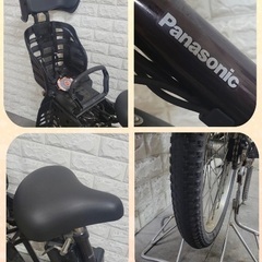 美品🌈大容量8🌸室内保管🌼パナソニック ギュット　🌼子供乗せ電動自転車ブラック9の画像