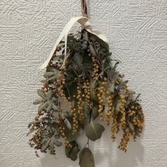【募集中】ミモザ　ドライフラワー　スワッグ　インテリアの画像