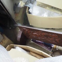 姿見、鎌倉彫?日光彫?55ｘ30ｘ158、倉庫整理品の画像