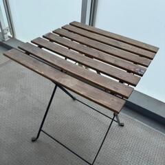 IKEA テルノー／木製テーブル、椅子2脚セットの画像