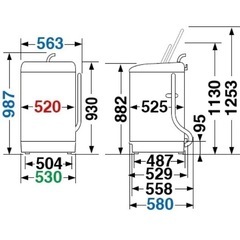 東芝洗濯機aw-7g6【8/18AM受取限定】の画像