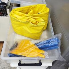 大型ゴムボートオール付き収納ケース付きの画像