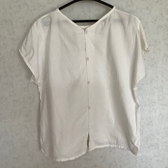 昭和レトロ　Selva Blue インド綿　ブラウス　ホワイト　カット刺繍　綿の画像