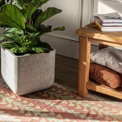 🌟新品未使用🌟　観葉植物　植木鉢 43cm　セラミック軽量ファイバークレイ グレーカラー　➕　ハイポネックス培養土40Lの画像