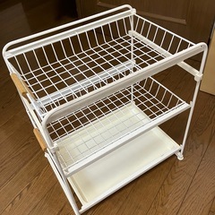 キッチン シンク下 収納カゴ 整理かご スライドラック コンロ下の画像