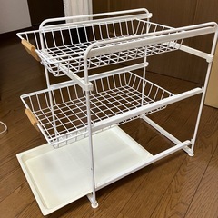 キッチン シンク下 収納カゴ 整理かご スライドラック コンロ下の画像