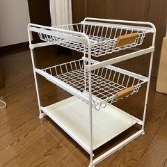 キッチン シンク下 収納カゴ 整理かご スライドラック コンロ下
