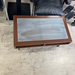H2508-237 ガラス天板 ローテーブル 中古 キズ・汚れありの画像