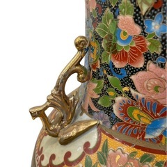 大型陶器花瓶 花鳥模様92㌢大型の画像