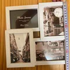 4連フォトフレーム２つセット！ナチュラルウッド＆ホワイト⭐︎結婚式アイテムとしても⭐︎
の画像
