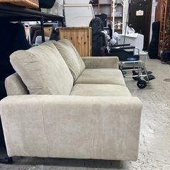 H2508-240 ニトリ コーデュロイソファ 3人掛け ベージュ 中古の画像