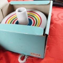 花瓶陶器コマ型一輪花差し箱付いて居ますの画像