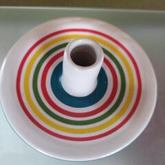 花瓶陶器コマ型一輪花差し箱付いて居ますの画像