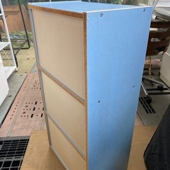 3段カラーボックス（青）の画像
